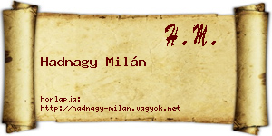 Hadnagy Milán névjegykártya