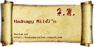 Hadnagy Milán névjegykártya