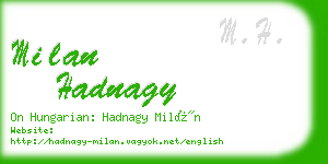 milan hadnagy business card